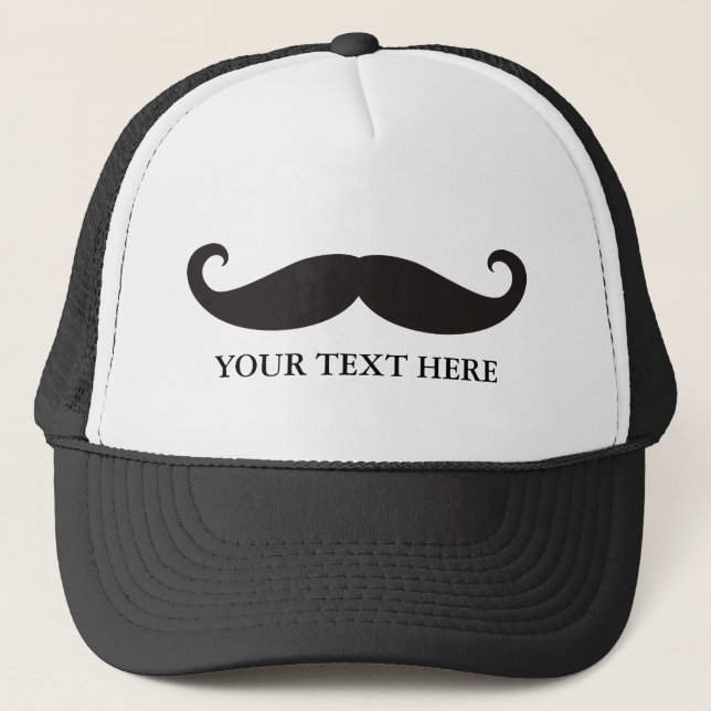 Casquette Funny Mustache / Schnurrbart + votre texte (Devant)