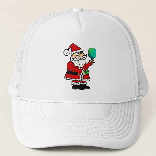 Casquette Funny Père Noël Jouer au Pickleball Noël (Devant)