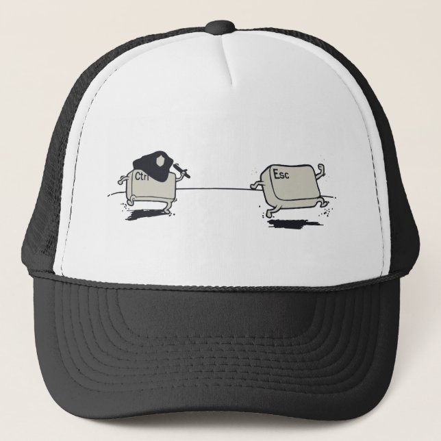 Casquette Funny Police Humour - Ctrl Chasing Esc Key (Devant)