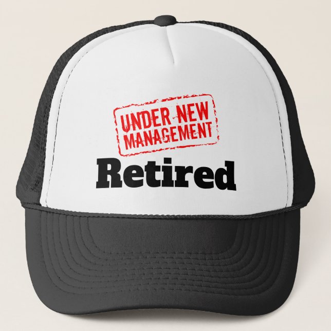 Casquette Funny retirement under new management red stamp (Devant)
