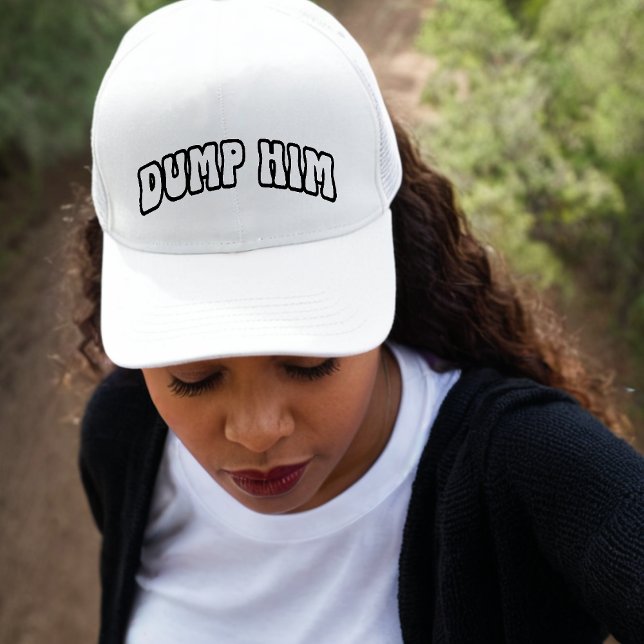 Casquette Funny Retro Dump Him Breakfce Divorce Blanc & Noir (retro dump him trucker hat
)