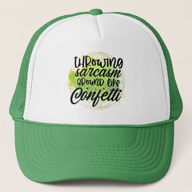 Casquette Funny sarcasm word art confetti (Devant)