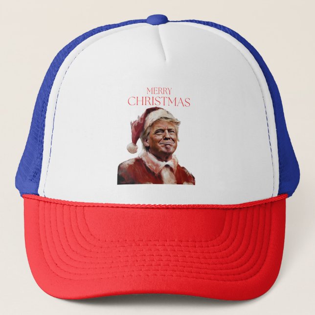 Casquette Funny Trump Santa Claus Carte de Noël (Devant)