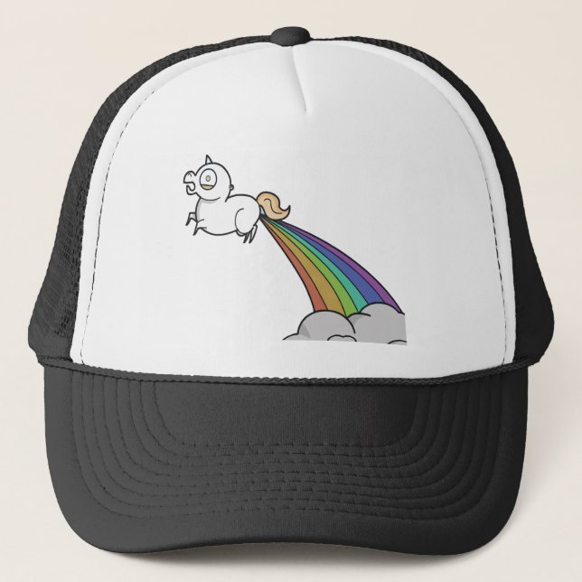 Casquette Funny Unicorn Pooping Rainbows (Devant)