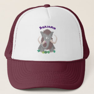 Casquette Funny woolly mammoth cartoon illustration