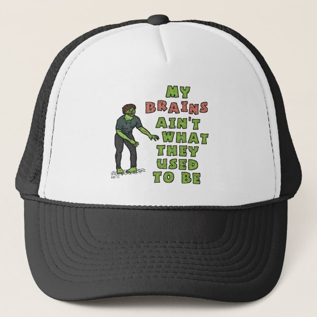Casquette Funny Zombie Brains Old Age (Devant)