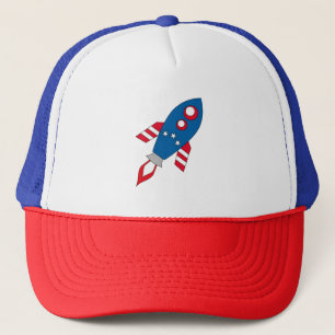 Casquette Fusée rouge blanc et bleu Mignon