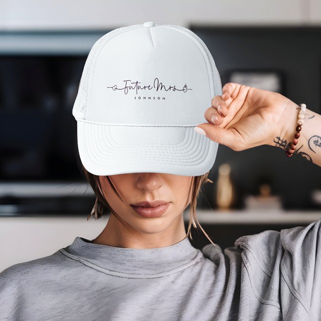 Casquette Futur Madame Anneau personnalisé coeur écriture ma (Créateur téléchargé)