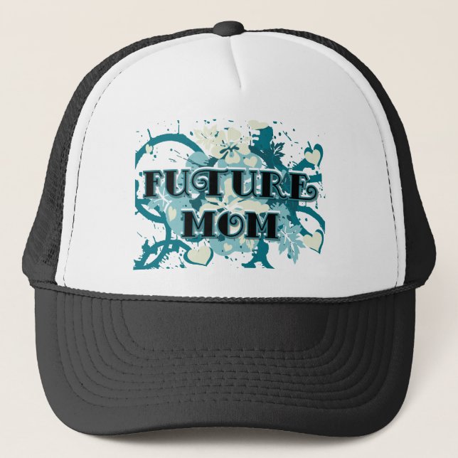 Casquette Future Mom - Coeurs et fleurs (Devant)