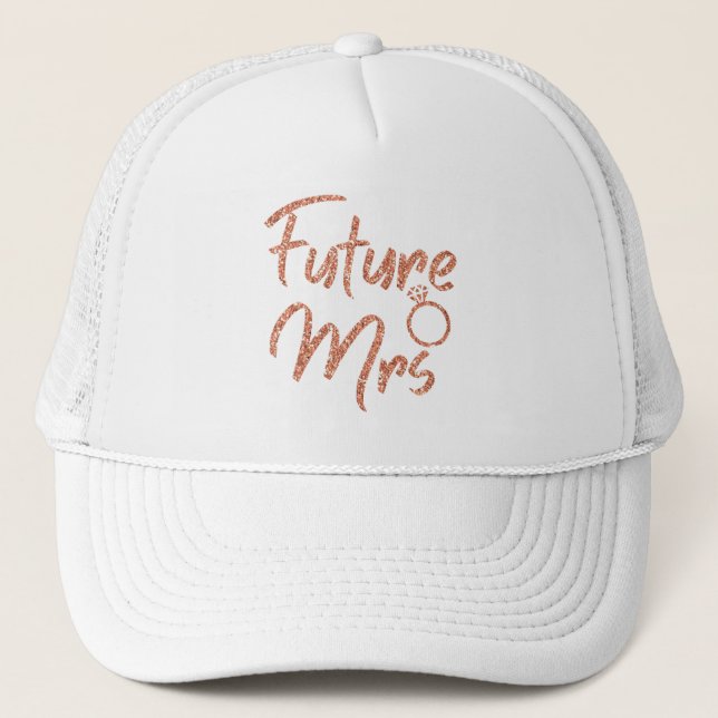 Casquette Future Mrs Trucker couleur or rose (Devant)