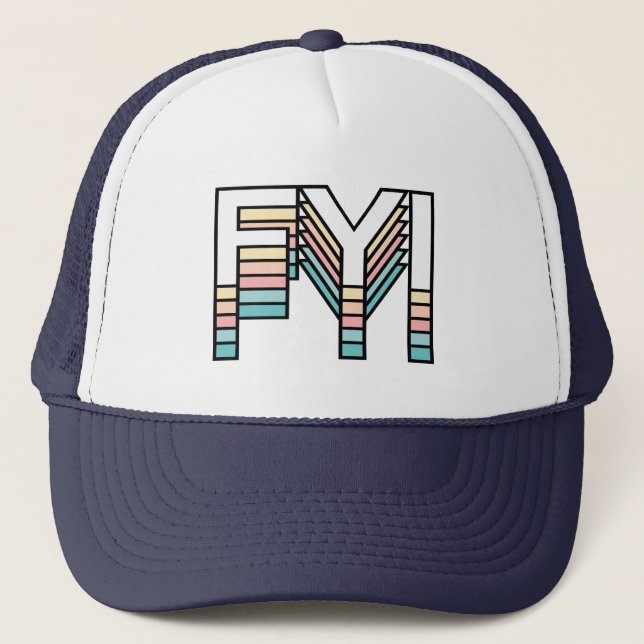 Casquette FYI Pastel Retro Esthétique Moderne Typographie (Devant)