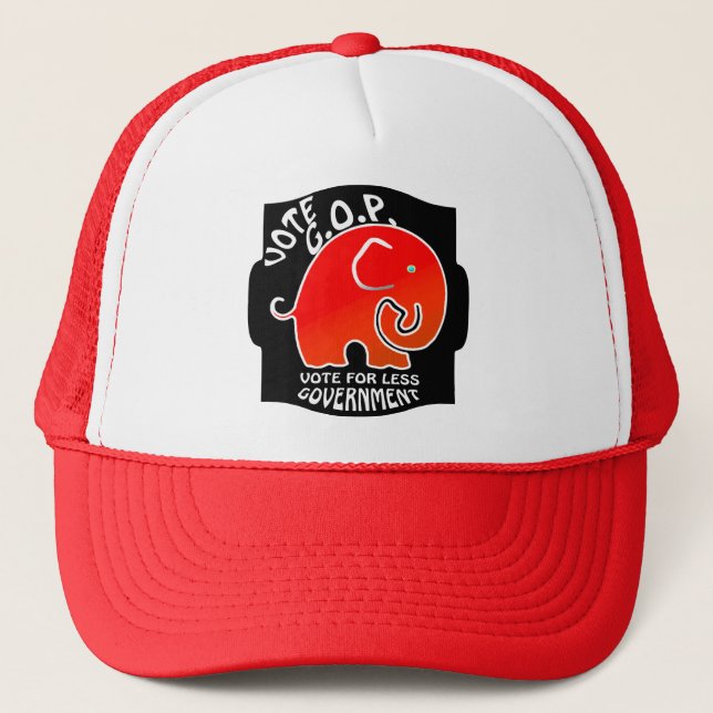 Casquette G.O.P. Éléphant moins de gouvernement (casquette (Devant)