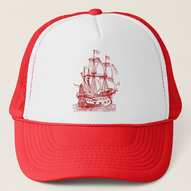 Casquette Gallion - Rouge rubis (Devant)