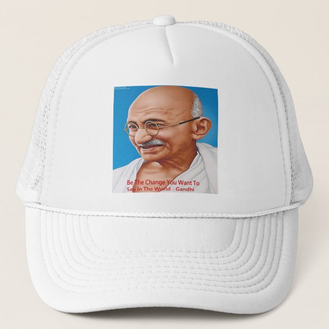Casquette Gandhi & Devenez le Changement Citation (Devant)