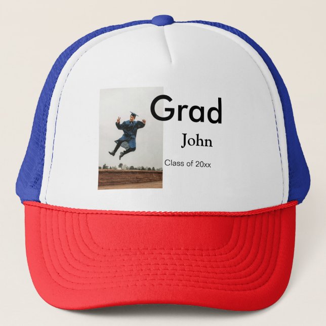 Casquette garçon ajouter le nom date année texte QR diplôme  (Devant)