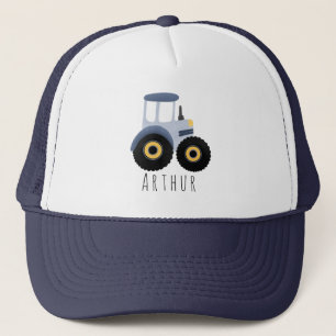 Casquette Garçons Cute Blue Farm Tracteur et nom Enfants