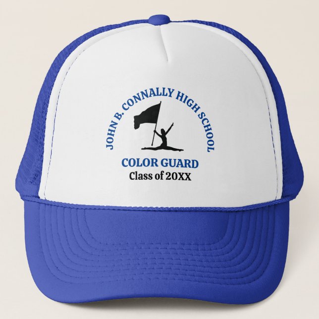 Casquette Garde de couleur de lycée bleu personnalisée (Devant)