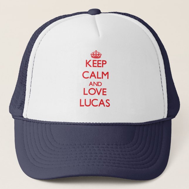 Casquette Gardez le calme et aimez Lucas (Devant)