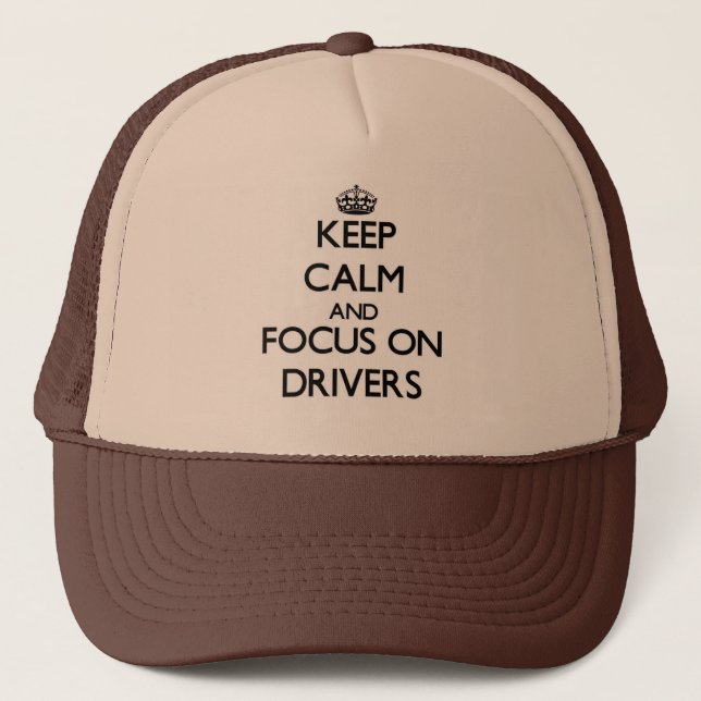 Casquette Gardez le calme et le foyer sur des conducteurs (Devant)