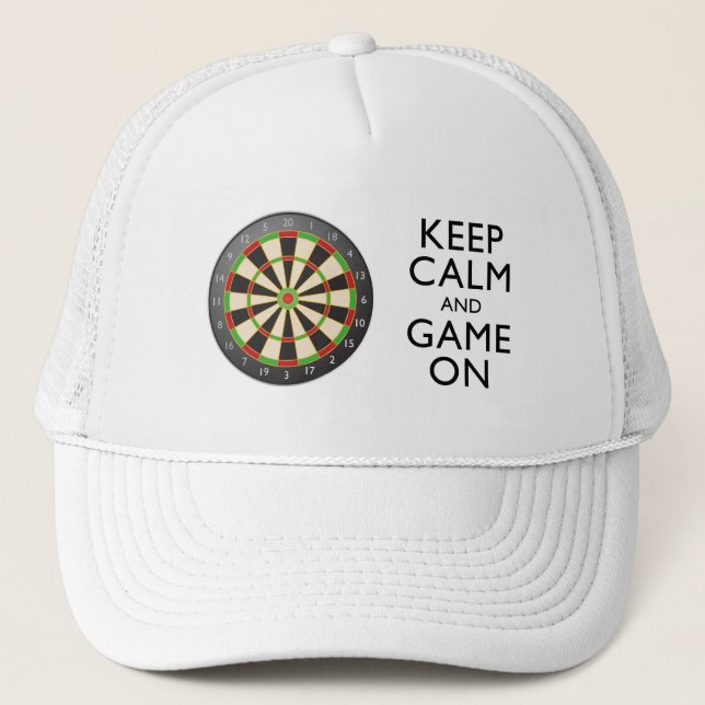 Casquette GARDEZ LE CALME ET LE JEU SUR - Cible de flechette (Devant)