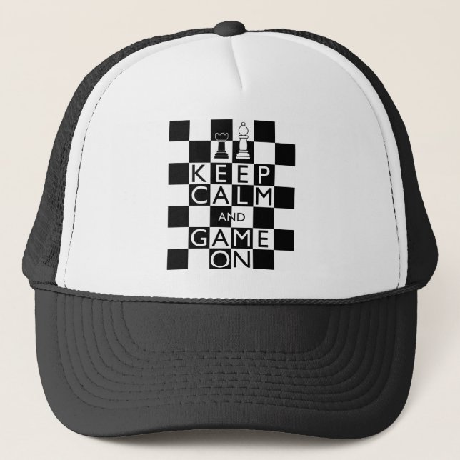 Casquette GARDEZ LE CALME ET LE JEU SUR - Échecs (Devant)
