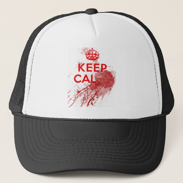 Casquette Gardez le zombi sanglant calme (Devant)