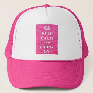 Casquette Gardez votre calme et continuez en rose