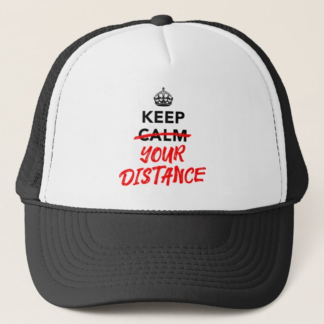 Casquette Gardez votre distance - Slogan Distancing Social (Devant)