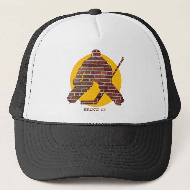 Casquette Gardien de but d'hockey de mur de briques (Devant)