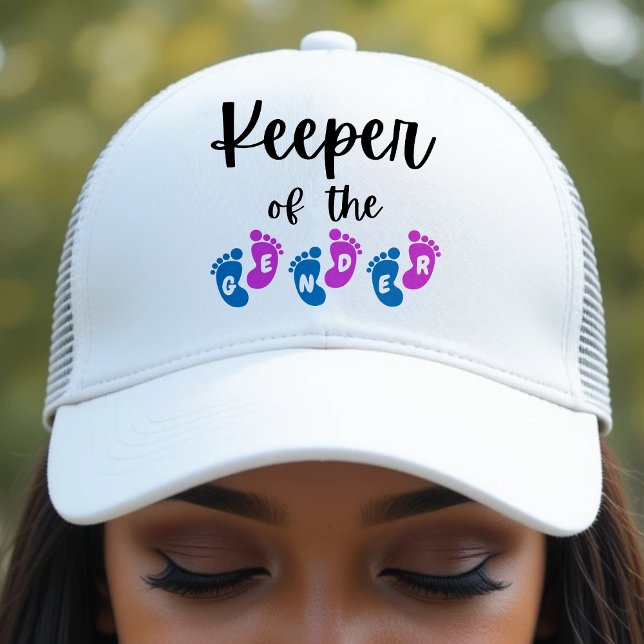 Casquette Gardien du Baby shower des pieds de bébé révélateu (Keeper of the Gender Reveal Baby Feet Baby Shower Trucker Hat
)