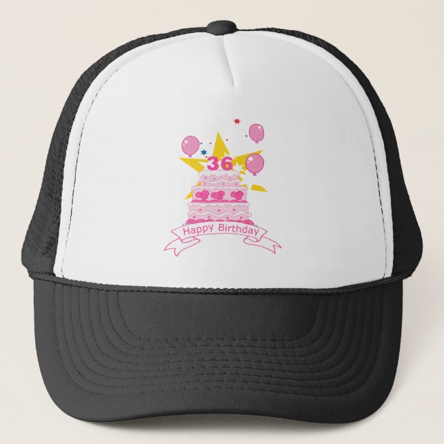 Casquette Gâteau d'anniversaire de 36 ans (Devant)