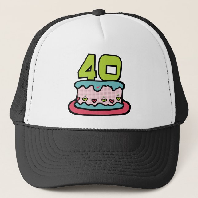 Casquette Gâteau d'anniversaire de 40 ans (Devant)