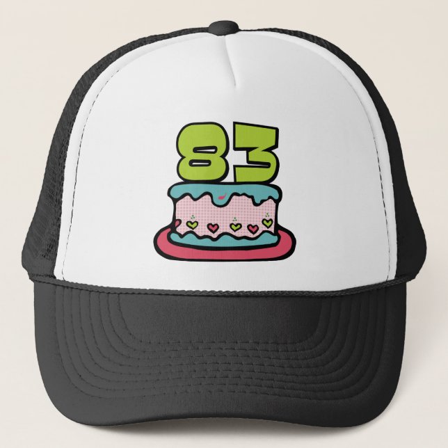 Casquette Gâteau d'anniversaire de 83 ans (Devant)