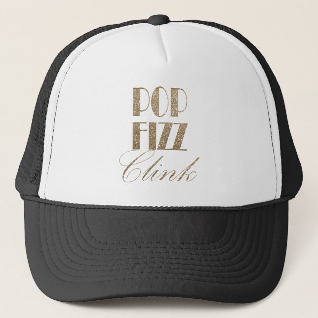 Casquette Gatsby party Gold et Black Pop Fizz Clink (Devant)