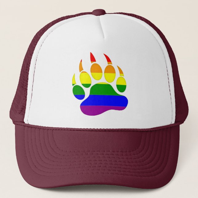 Casquette Gay ours orteil arc-en-ciel Drapeau Ours Paw (Devant)