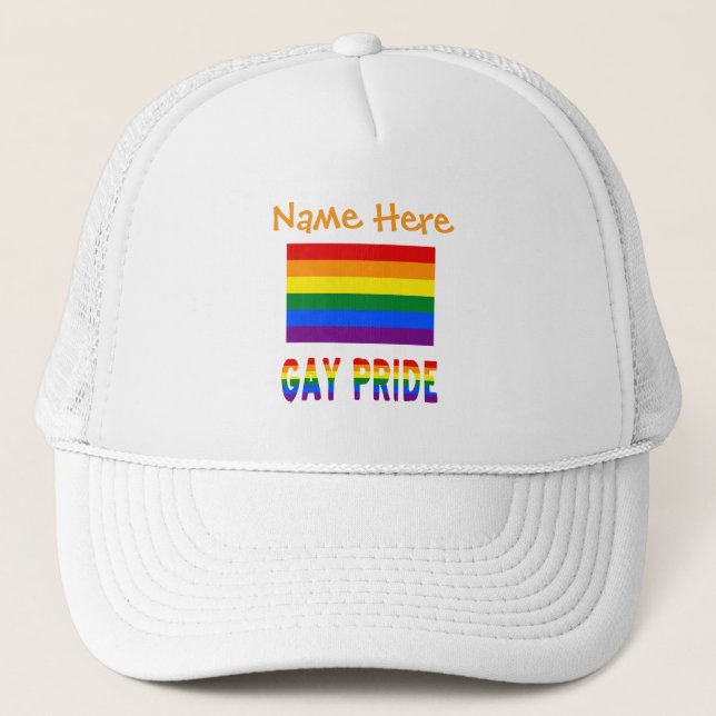 Casquette Gay Pride and Rainbow Flag Personalized  (Devant)