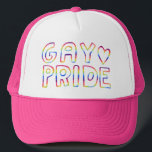 Casquette GAY PRIDE Sweet Rainbow Handlettering Heart<br><div class="desc">Customisez ce casquette cool en ajoutant votre propre texte. Consultez ma boutique pour plus d'articles correspondants ! Si vous l'achetez,  merci ! N'oubliez pas de partager une photo sur Instagram de celle-ci en action et de m'étiqueter @shoshannahscribbles :)</div>