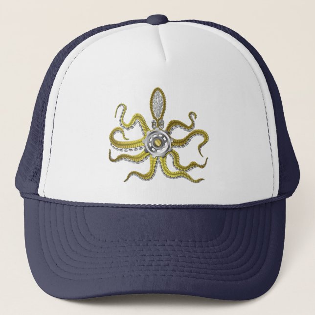 Casquette Gears Steampunk Octopus Kraken (Devant)