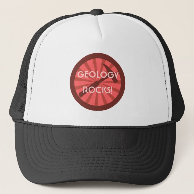 Casquette Géologie déchire ! Badge marteau (Devant)