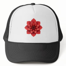 Casquette géométrique Fleur rouge