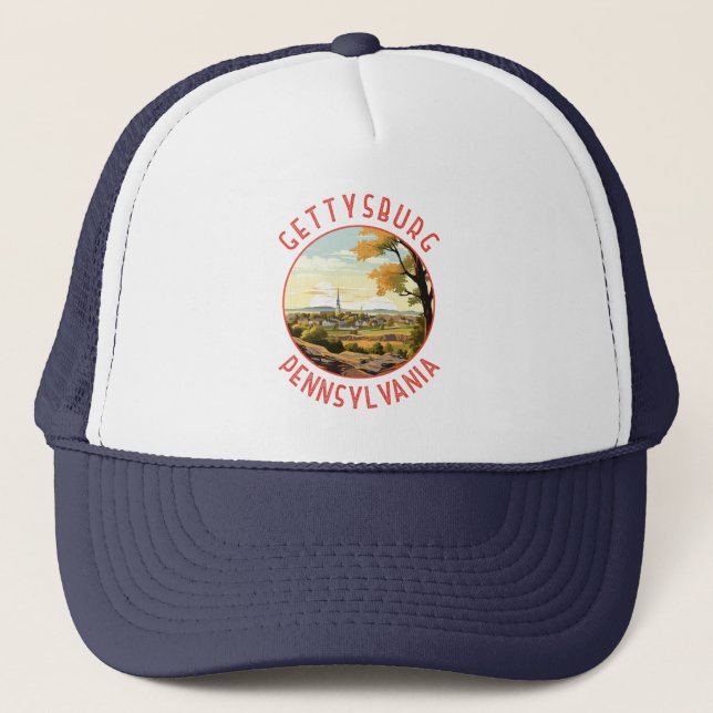 Casquette Gettysburg Pennsylvanie Retro Cercle en détresse (Devant)