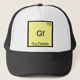 Casquette Gf - Guy Fawkes Tee de symbole d'élément de chimie