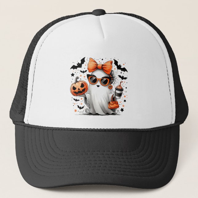 Casquette Ghost d'Halloween drôle (Devant)