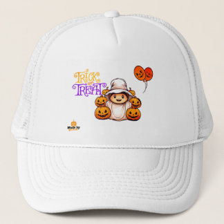 Casquette Ghost mignon avec Bac Citrouille ou traiter Hallow