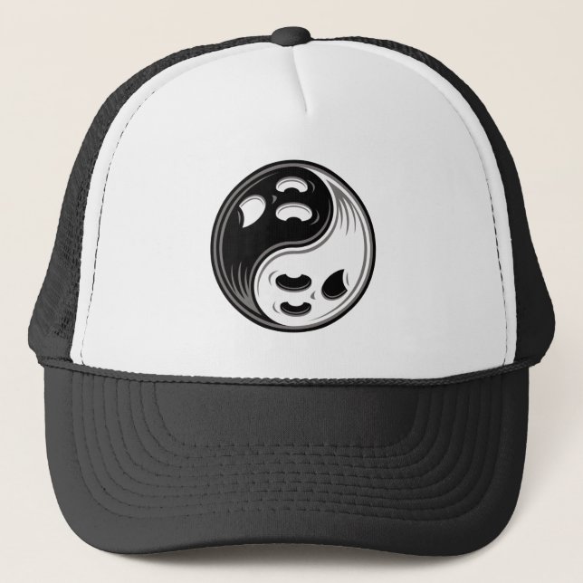 Casquette Ghost Yin Yang Noir et blanc (Devant)