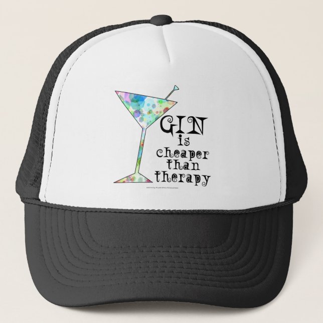 Casquette GIN est moins cher que la thérapie (Devant)