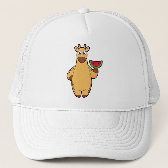 Casquette Girafe à Manger avec de la pastèque (Devant)