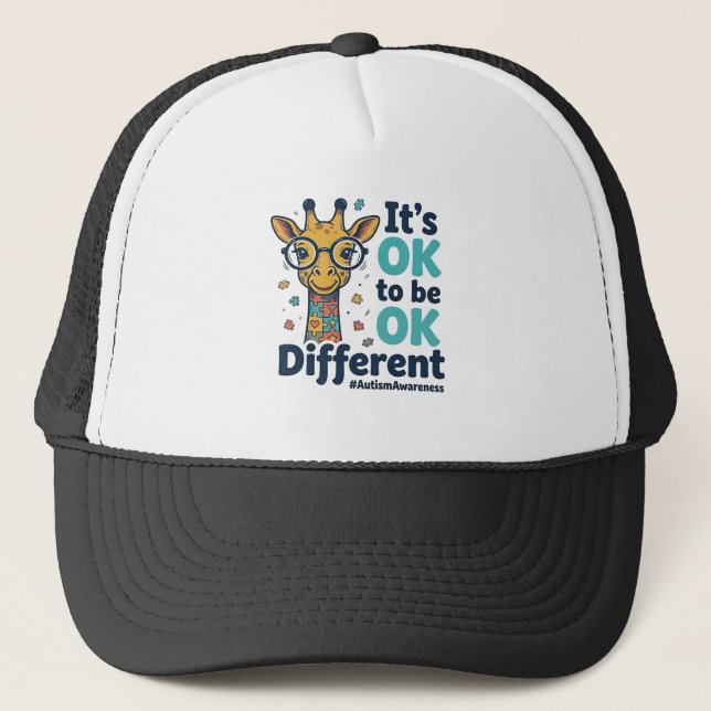 Casquette Girafe de sensibilisation à l'autisme C'est OK d'ê (Devant)