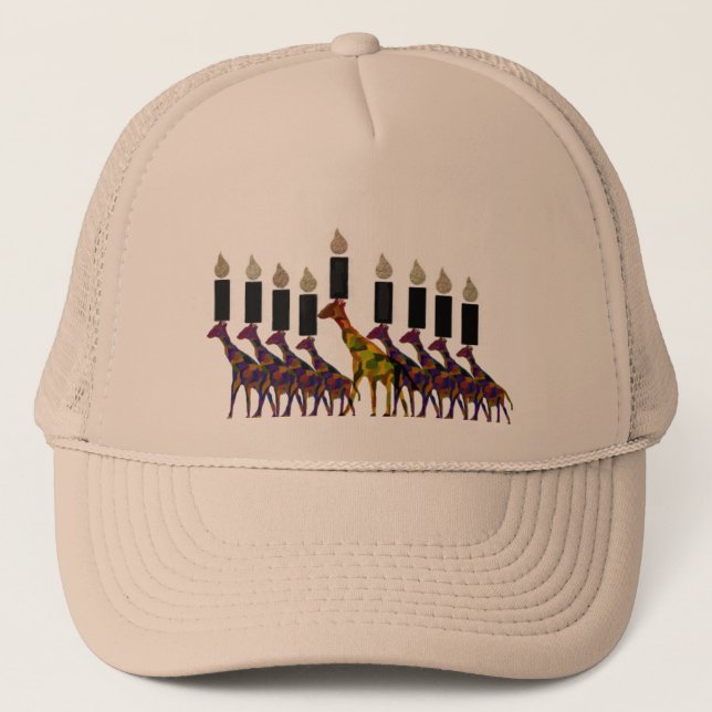 Casquette Girafe Hannukah Menorah (Devant)