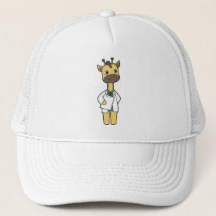 Casquette Giraffe en tant que docteur avec Bloc-notes
